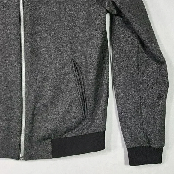 Calvin Klein Bomber Jacket Mens Small Gray Knit Lined Inside Pocket Stretch - Picture 5 of 16